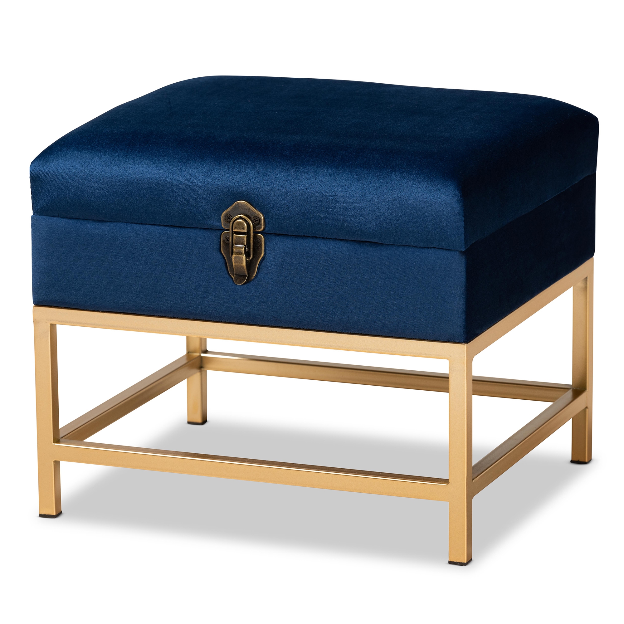 Royal blue and 2024 gold ottoman